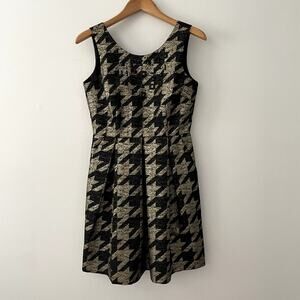 M60 Miss Sixty Fit&Flare Gold Black Dress 4 Beaded